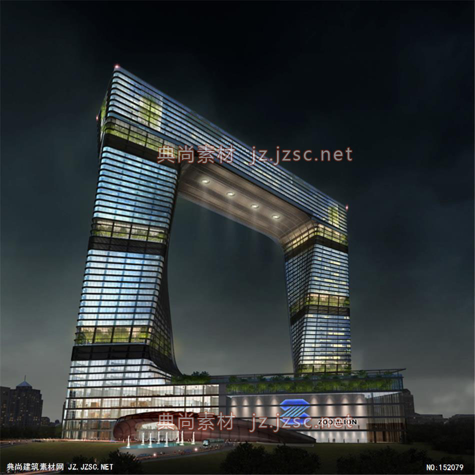 中联大楼新一轮方案14高层办公效果图+交通及医疗建筑效果图