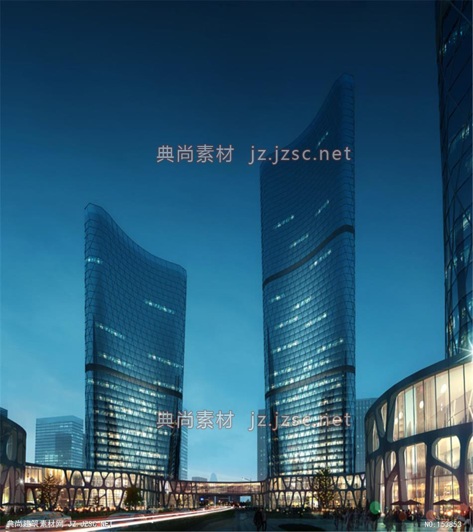 嘉兴国际金融广场01-规划效果图设计+文化建筑效果图