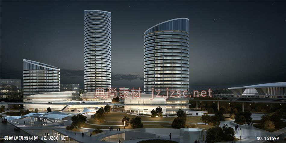 乌鲁木齐南八标08高层办公效果图+交通及医疗建筑效果图