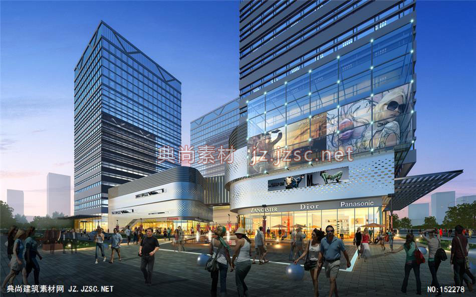 恒东广场（中国西安）方案二05 商业建筑效果图 商业效果图