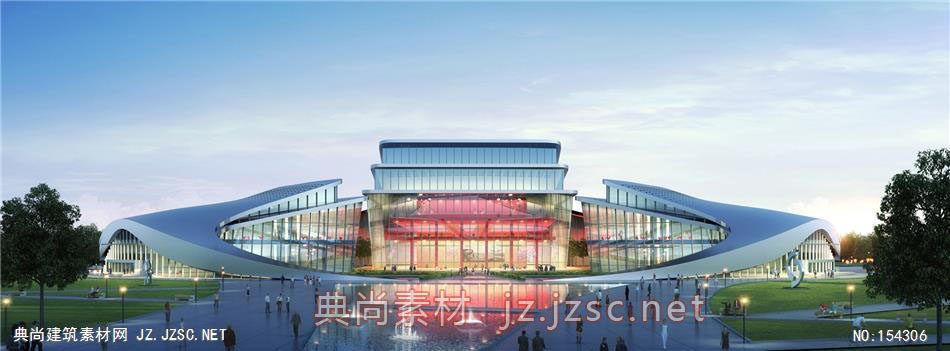 张掖剧院项目03-规划效果图设计+文化建筑效果图