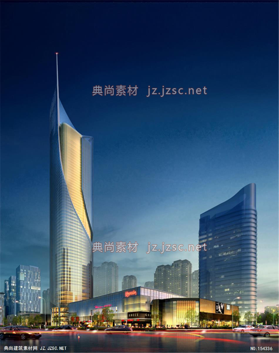 郑州某高层01-规划效果图设计+文化建筑效果图