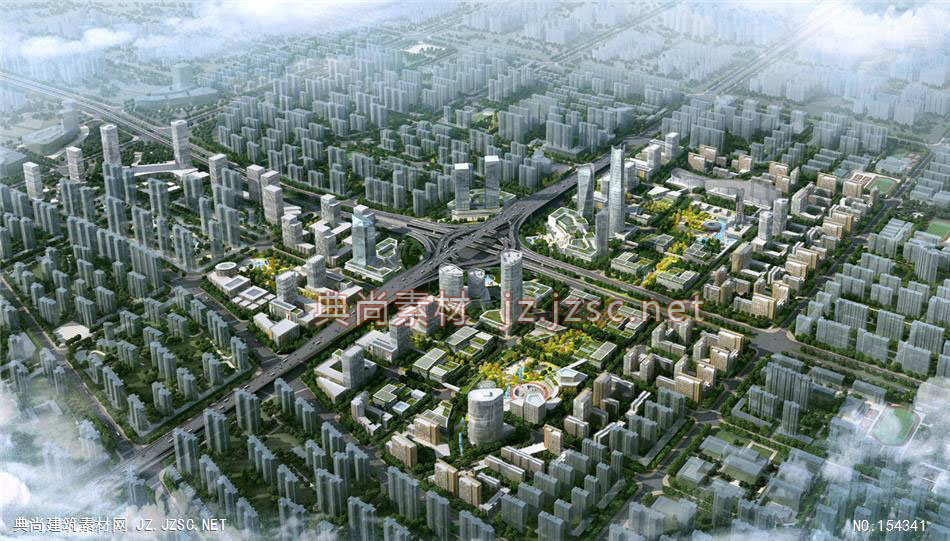郑州某规划01-规划效果图设计+文化建筑效果图