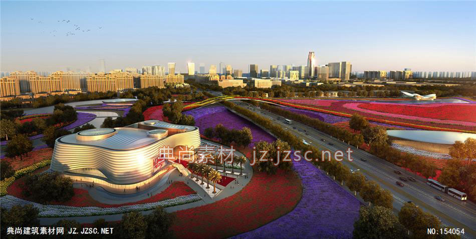 柳州南部新型生态产业城02-规划效果图设计+文化建筑效果图