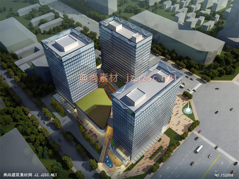 恒东广场（中国西安）方案二01 商业建筑效果图 商业效果图