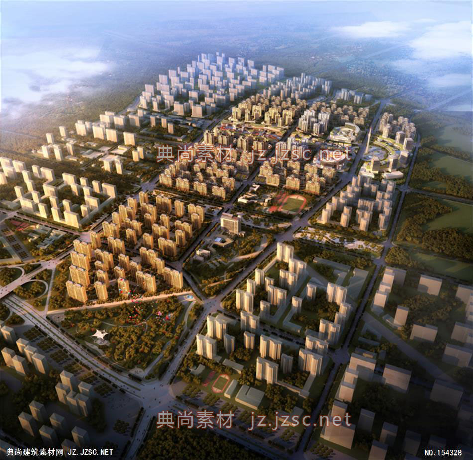 郑上新城项目02-规划效果图设计+文化建筑效果图