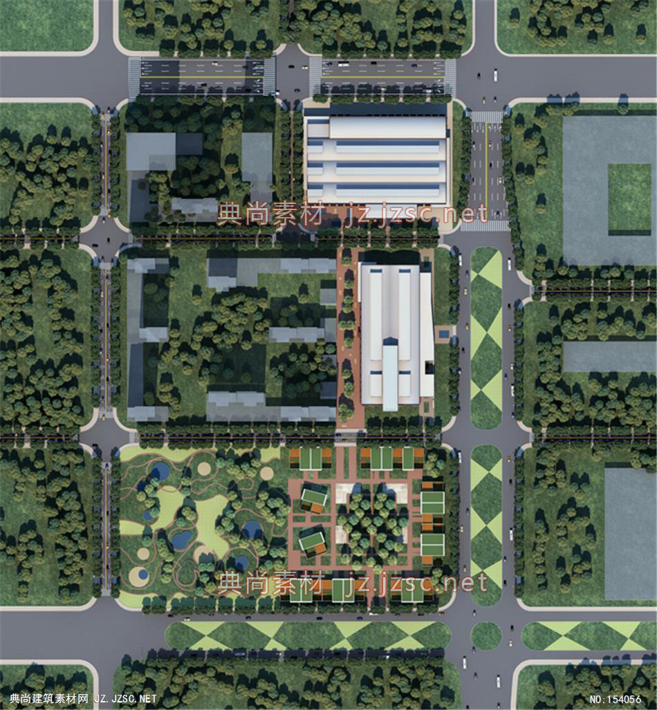 天津南开天拖项目06-规划效果图设计+文化建筑效果图