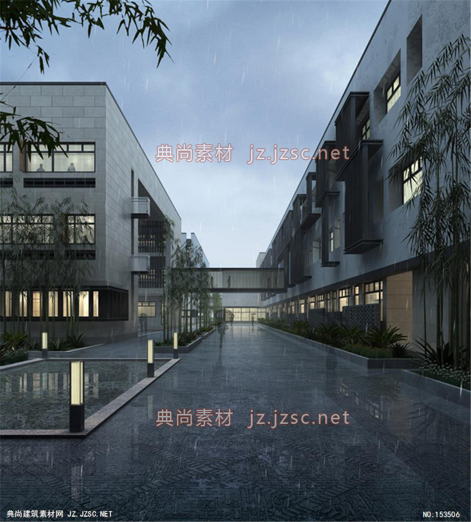 青浦高中-规划效果图设计+文化建筑效果图