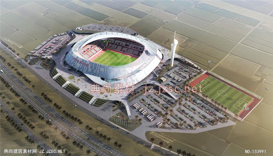摩洛哥体育场02-规划效果图设计+文化建筑效果图