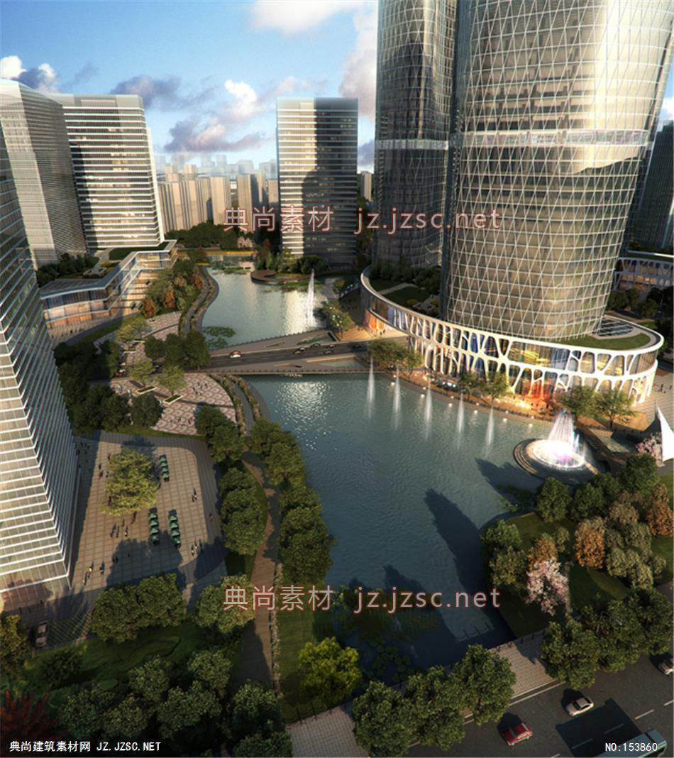 嘉兴国际金融广场04-规划效果图设计+文化建筑效果图