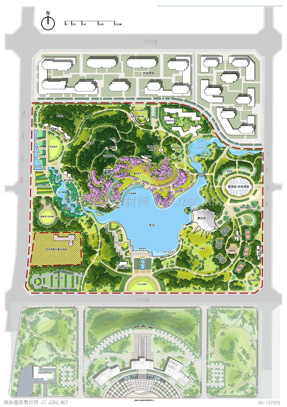 泗洪中央公园景观设计08 总平面图