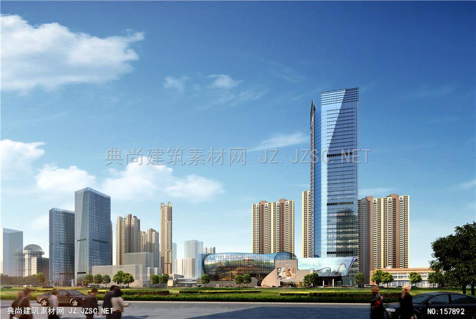 1301-27(住宅）思亚-襄阳新天地北面透视-jzp+ 建筑效果图