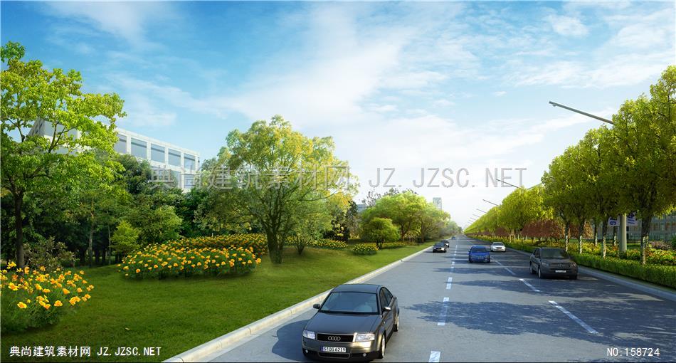 1301-50-景观-尼塔-宜兴环科新城道路景观设计-科技大道 建筑效果图