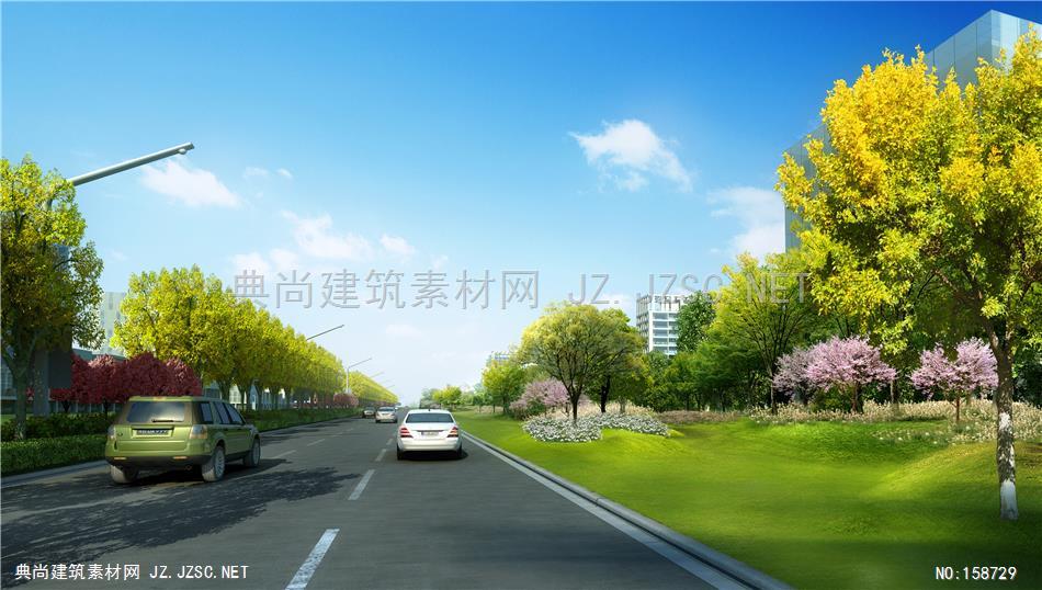 1301-50-景观-尼塔-宜兴环科新城道路景观设计-科技大道--科技大道标段四现状 建筑效果图