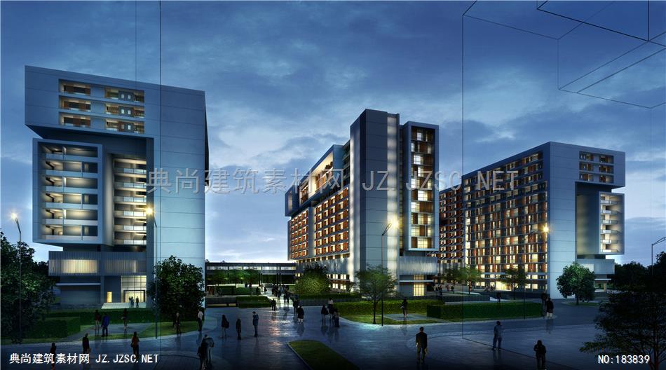 广州开发区科技企业加速器-夜景建筑效果图
